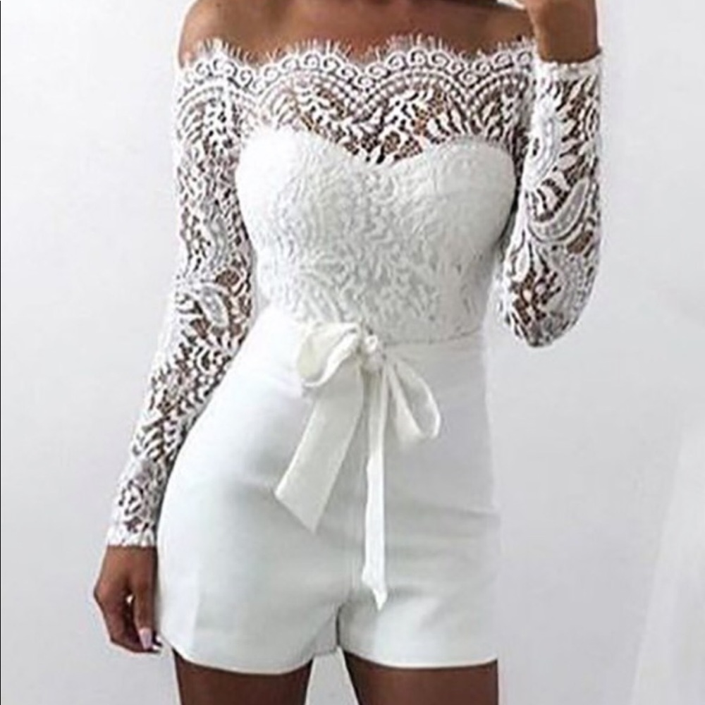White lace Romper